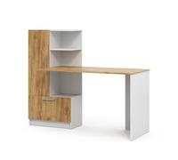 Vicco Bureau Tomy, Chêne Blanc/Force de l'or, 150x59cm, avec des espaces de Rangement Ouverts pour Un Stockage organisé