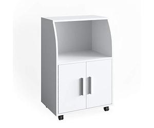 Vicco Caisson à roulettes Elio, Blanc, 55x83.8cm, avec roulettes et Surface de Rangement pour Micro-Ondes ou appareils