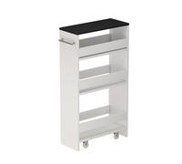 Vicco Caisson à roulettes Rivo, Blanc/Anthracite, 20x84.4cm, avec roulettes et Surfaces de Rangement Ouvertes pour Une Utilisation Flexible