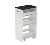Vicco Caisson à roulettes "Rivo", Blanc/Anthracite 30 x 84.8 cm | avec roulettes et surfaces de rangement ouvertes pour une utilisation flexible