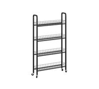 Vicco Caisson Mobile Rolivo, Noir, 58x15cm avec 4 Compartiments, positionnable de manière Flexible sur roulettes pour espaces restreints