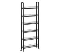 Vicco Caisson Mobile Rolivo, Noir, 58x15cm avec 6 Compartiments, positionnable de manière Flexible sur roulettes pour espaces restreints