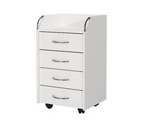 Vicco Caisson Roulant Gwendolyn, Blanc, 36x40cm | avec 4 tiroirs, adapté à une utilisation flexible au bureau ou en télétravail