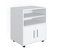 Vicco Caisson Roulant Novak, Blanc, 48.4x60.2cm, avec des Surfaces de Rangement Ouvertes et des roulettes faciles à manœuvrer