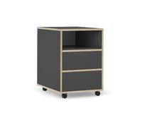 Vicco Caisson Roulant Tetrix, Anthracite, 42x55cm avec étagères et 2 tiroirs