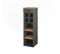 Vicco Casier à vin Repose, Chêne doré/Anthracite, 30x106cm | convient au rangement des bouteilles de vin et des livres