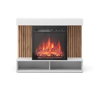Vicco cheminée électrique Lynea, Blanc, 100cm avec Effet de Flamme réaliste et Chauffage 1800W, utilisable en Montage Mural ou en Pose Libre