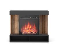 Vicco cheminée électrique Lynea, Noir, 100cm avec Effet de Flamme réaliste et Chauffage 1800W, utilisable en Montage Mural ou en Pose Libre