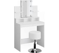 VICCO Coiffeuse Ania blanc + tabouret + LED