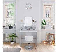 Vicco Coiffeuse Ania, Blanc, 80 cm avec Tabouret