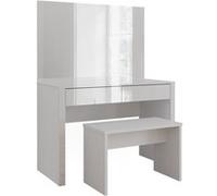 Vicco Coiffeuse Annabelle, blanc brillant/blanc, 110cm avec miroir et banc blanc brillant/blanc G