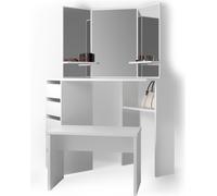 Vicco coiffeuse Arielle, 110 cm avec banc, Blanc