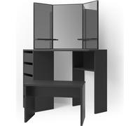 Vicco coiffeuse Arielle, 110 cm avec banc, Noir