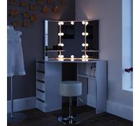 VICCO coiffeuse Arielle Blanc avec tabouret