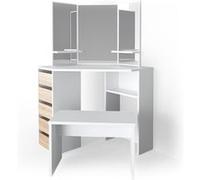 Vicco Coiffeuse Arielle, Blanc/Sonoma, 110cm avec banc Blanc/Sonoma G