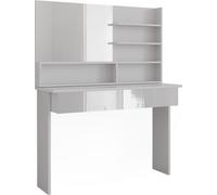 Vicco Coiffeuse Azur, 120cm avec étagère miroir, Blanc/Blanc Haute brillance