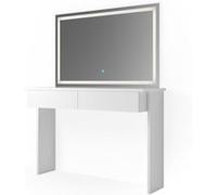 Vicco Coiffeuse Azur, Blanc, 120cm avec miroir LED Blanc G