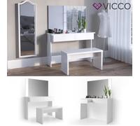 Vicco Coiffeuse Azur, Blanc, 120 cm avec Banc