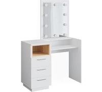 Vicco Coiffeuse Beatrice, Blanc, 42cm avec éclairage LED Blanc