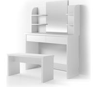 Vicco coiffeuse Charlotte, 108 cm + banc, Blanc