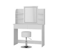 Vicco coiffeuse Charlotte, 106 cm avec miroir LED et tabouret, Blanc
