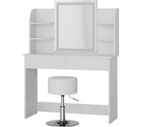 Vicco coiffeuse Charlotte, 106 cm avec miroir LED et tabouret, Blanc