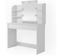 Vicco Coiffeuse Charlotte, Blanc, 108cm avec éclairage LED Blanc G