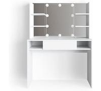 Vicco Coiffeuse Daenerys, Blanc, 99cm avec éclairage LED Blanc