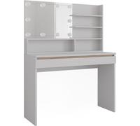 Vicco Coiffeuse Emma, 120cm avec étagère miroir et éclairage LED, Blanc