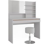 Vicco Coiffeuse Emma, 120cm avec étagère miroir & tabouret, Blanc