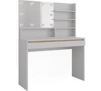 Vicco Coiffeuse Emma, Blanc, 120cm avec étagère miroir et éclairage LED Blanc G
