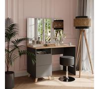 Vicco Coiffeuse Karen, Anthracite/Artisan, 110cm avec Tabouret