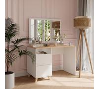 Vicco Coiffeuse Karen, Blanc/Artisan, 110cm avec tiroirs