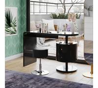 Vicco Coiffeuse Lara, Noir Haute Brillance, 120cm