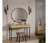 Vicco Coiffeuse Lennox, Chêne, 100x75cm avec 2 tiroirs, Convient comme Coiffeuse ou Surface de Rangement