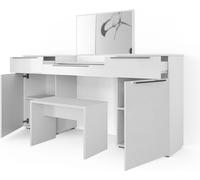 Vicco Coiffeuse Lilli, Blanc Haute Brillance, 190 cm avec Banc
