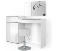 Vicco Coiffeuse Lilli, Blanc, 135cm avec tabouret Blanc G