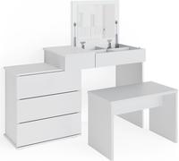 Vicco coiffeuse Lotos, 117 cm avec banc, Blanc