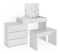 Vicco Coiffeuse Lotos, Blanc, 117.4cm avec banc Blanc G