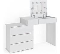 Vicco Coiffeuse Lotos, Blanc, 117 cm avec éclairage LED