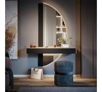 Vicco Coiffeuse Melisa, Chêne/Noir, 120 cm avec 2 tiroirs