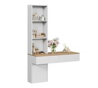 Vicco Coiffeuse Melora, Blanc/chêne, 100cm, pour Le Rangement des cosmétiques et Accessoires