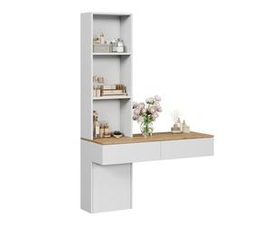 Vicco Coiffeuse Melora, Blanc/chêne, 100cm, pour Le Rangement des cosmétiques et Accessoires