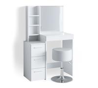 Vicco coiffeuse Meryl, Blanc, 80 cm avec tabouret