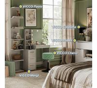 Vicco Coiffeuse Meryl, Blanc, 80 cm avec éclairage LED