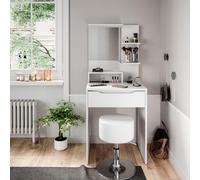 Vicco Coiffeuse Ruben, Blanc, 60 cm avec Tabouret