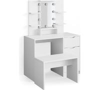 Vicco coiffeuse Ruben Little, 100 cm avec éclairage LED et banc, Blanc