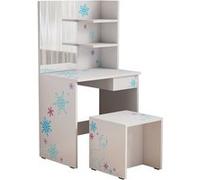 Oskar Store Coiffeuse Schneeflocke, Blanc, 55 cm avec Tabouret