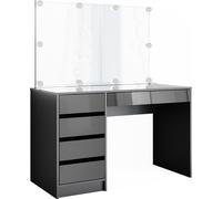 Vicco coiffeuse Sherry, 120 cm avec éclairage LED, Anthracite Haute brillance