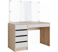 Coiffeuse avec miroir et LED - Vicco - Sherry - Blanc Sonoma